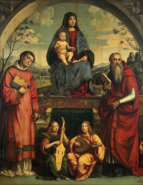 Madonna and Child with Sts Lawrence and Jerome